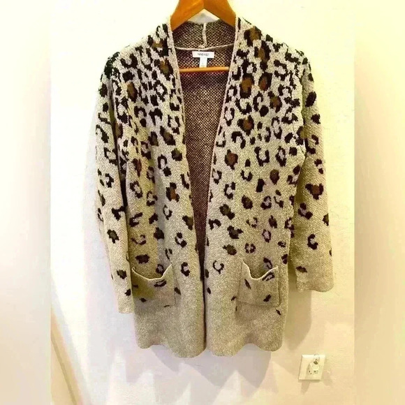 Nine West Women’s Leopard Print Cardigan Sweater Size Large NWOT - Picture 1 of 5